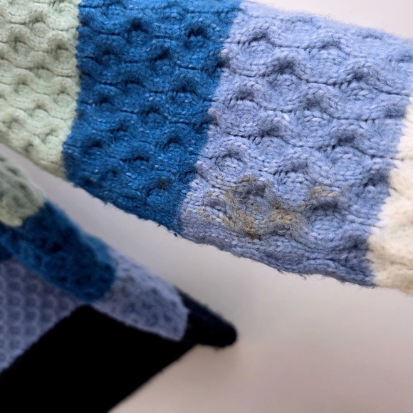 Berkley Jensen Striped Mock Neck Textured Knit Sweater Blue Multi Size M - Picture 7 of 7